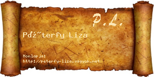 Péterfy Liza névjegykártya